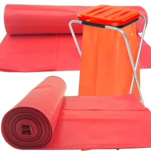 15x czerwone worki na odpady śmieci grube 80 mikr. wytrzymałe rolka 120L 