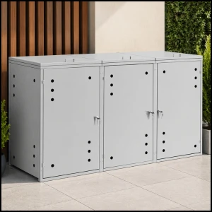 Potrójna osłona kosza obudowa z wentylacją na śmieci 3x240 l metalowa