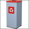 Kosz do segregacji 60L odpady stalowy 30.5x30.5x70cm czerwona pokrywa (1).jpg