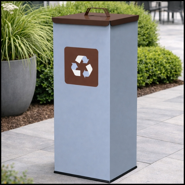 Kosz do segregacji 60L odpady stalowy 30.5x30.5x70cm brązowa pokrywa  (1).jpg
