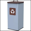 Kosz do segregacji 60L odpady stalowy 30.5x30.5x70cm brązowa pokrywa  (2).jpg