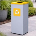 Kosz do segregacji 60L odpady stalowy 30.5x30.5x70cm żółta pokrywa (1).jpg