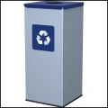 Kosz do segregacji 60L odpady stalowy 30.5x30.5x70cm niebieska pokrywa  (1).jpg