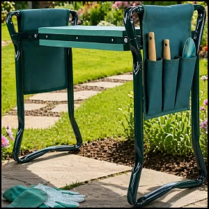 Zielony stołek ogrodowy, klecznik  z gąbką, taboret, ławka , składany