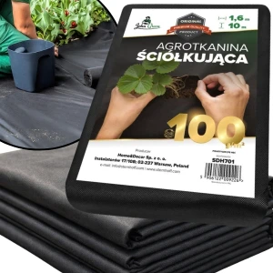 Gruba agrowłóknina 1,6 x 10 m 100 g na chwasty agrotkanina czarna antychwastowa 