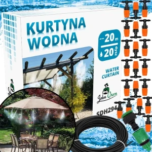 Kurtyna wodna 125 el. 20 m 20 dysz mgiełka zraszacz do nawadniania roślin 