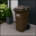 Brązowy kosz pojemnik kubeł ze szczelną pokrywą na śmieci i odpady BIO 120 L (2).jpg
