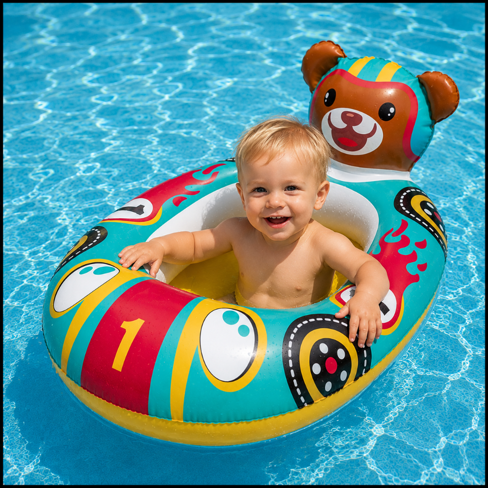 Dmuchany materac wodny plażowy do pływania łódka miś 109 × 69 cm duży (2).png