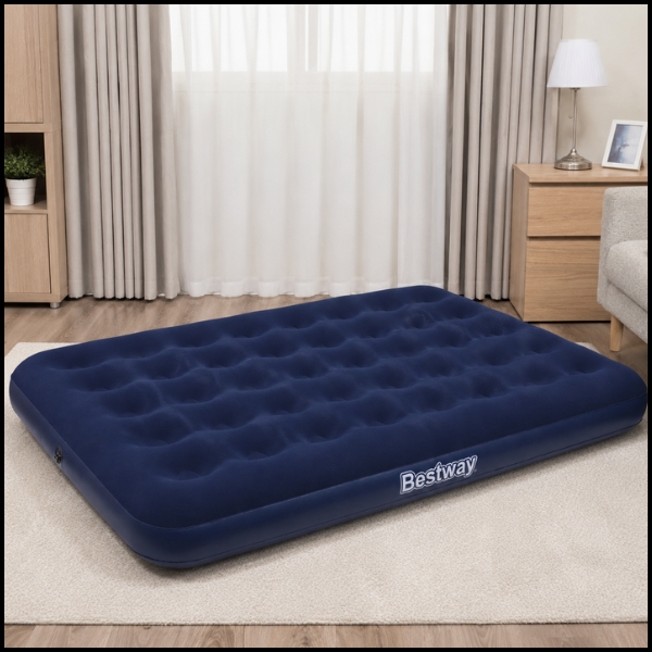 Duży materac dwuosobowy welurowy Bestway miękki 191 × 137 × 22 cm granatowy (15).jpg