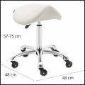 Beżowy taboret stołek hoker kosmetyczny siodłowy na kółkach YORK do 150 kg  (5).jpg