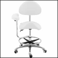 Białe krzesło kosmetyczne siodłowe z oparciem podłokietnikiem regulowane WUPPERTAL (4).jpg