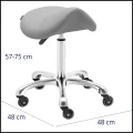 Ciemnoszary taboret stołek hoker kosmetyczny siodłowy na kółkach YORK do 150 kg (5).jpg