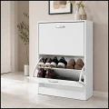 Biała szafka na buty 80x24x60cm regał 2 komory obuwie komoda pojemna do przedpokoju (6).jpg