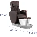 Brązowy fotel podologiczny kosmetyczny do pedicure z brodzikiem elektryczny BOGOTA (9).jpg