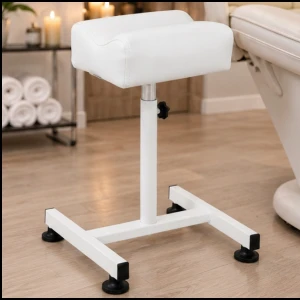 Biały podnóżek kosmetyczny do pedicure regulowana wysokość 47-67cm do 80 kg