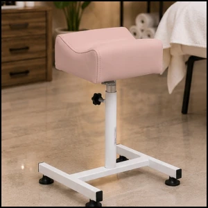 Podnóżek kosmetyczny do pedicure 24x22cm wys. 47-67cm pudrowy róż