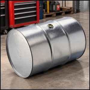 Beczka stalowa metalowa ocynkowana 200L otwór 2'' w pobocznicy