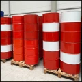 Niebieska duża beczka stalowa metalowa TH 216,5 L Korki 2 i 34 z wiekiem (4).jpg