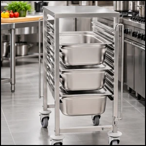 Gastronomiczny wózek z półką do transportu 6 pojemników Royal Catering