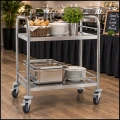 Wózek kelnerski ze stali nierdzewnej z relingami - 2 półki Royal Catering (8).jpg