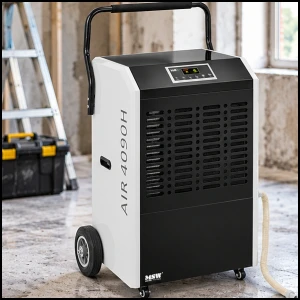 Osuszacz powietrza do 230 m2 pochłaniacz wilgoci przemysłowy budowlany 1300 W 857 m3/h 