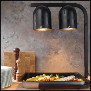 Lampa grzewcza do podgrzewania frytek potraw czarna 500 W  Hendi 