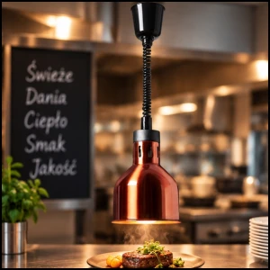 Lampa grzewcza do potraw na podczerwień IR wisząca mosiądz śr. 17.5 cm 250 W