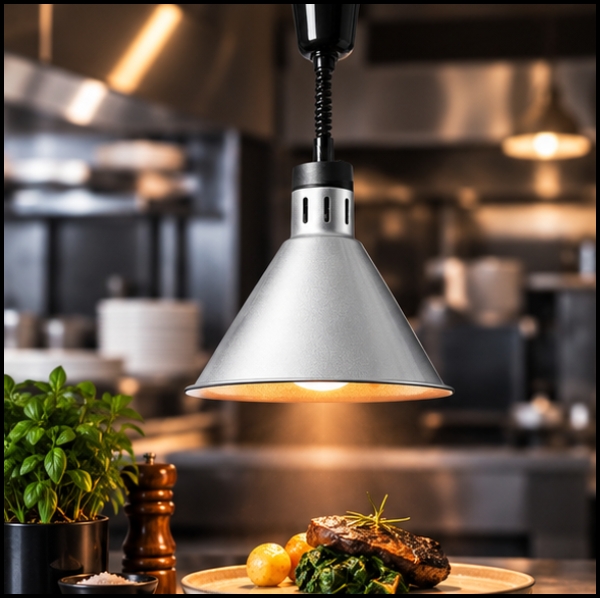 Lampa grzewcza do potraw na podczerwień IR wisząca srebrna śr. 27.5 cm 250 W (1).jpg