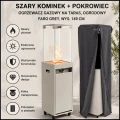 Szary kominek+ pokrowiec, ogrzewacz gazowy na taras, ogrodowy, Faro Grey, wys.149 cm (3).jpg
