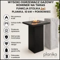 Wysoki ogrzewacz gazowy kominek na taras wolnostojący, funkcja stolika 2w1,  10 kW + pokrowiec (2).jpg