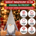 Skrzat świąteczny 53 cm krasnal na prezent duży szary ozdoba bożonarodzeniowa (6).jpg