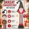 Skrzat świąteczny 80-125cm krasnal gnom duży z pomponem teleskopowe nogi (2).jpg