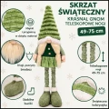 Skrzat świąteczny 49-75cm krasnal gnom teleskopowe nogi zielony dekoracja (4).jpg