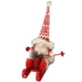 Skrzat świąteczny 40cm krasnal gnom świecący czerwony mikołaj na sankach (6).jpg