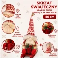 Skrzat świąteczny 40cm krasnal gnom świecący czerwony mikołaj na sankach (8).jpg