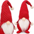 Skrzat 32cm krasnal prezent świąteczny święta mikołaj gnom czapka w kropki (9).jpg