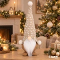 Brązowy skrzat krasnal prezent świąteczny święta mikołaj gnom 32cm czapka (2).jpg