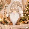 Brązowy skrzat krasnal prezent świąteczny święta mikołaj gnom 32cm czapka (3).jpg