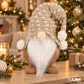 Brązowy skrzat krasnal prezent świąteczny święta mikołaj gnom 32cm czapka (7).jpg