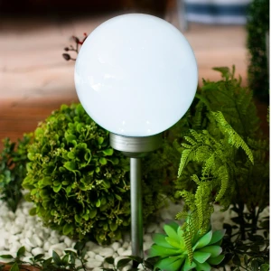 Lampa solarna kula 20cm ogrodowa 4 led czujnik wbijana zewnętrzna ip44