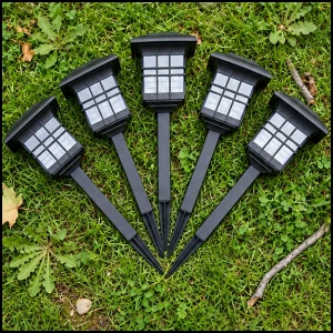 5 x lampa solarna 34cm led zestaw do ogrodu wbijana ogrodowa czujnik
