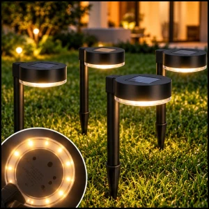4 x lampa solarna kinkiet wbijana led elewacyjna uliczna ogrodowa zewnętrzna