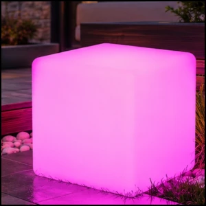 Kwadratowa lampa solarna ogrodowa led biała rgb + pilot kolorowa 40x40cm