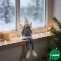 Anioł krasnal prezent świąteczny srebrny aniołek ozdoba dekor 34cm skrzat (8).jpg