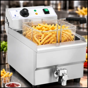 Frytownica frytkownica gastronomiczna profesjonalna z kranem 230V 10L napisz duzymi