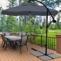 Szary parasol ogrodowy składany 350cm , na wysięgniku, regulacja wysokości + Pokrowiec