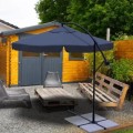Grafitowy parasol ogrodowy składany 350cm , na wysięgniku,  grafitowy + Pokrowiec