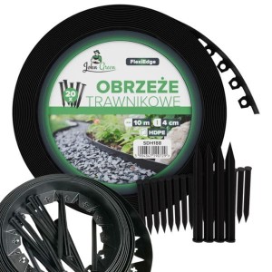 Obrzeże trawnikowe, border 4cm/10m + 20 Kotew, mocne i elastyczne