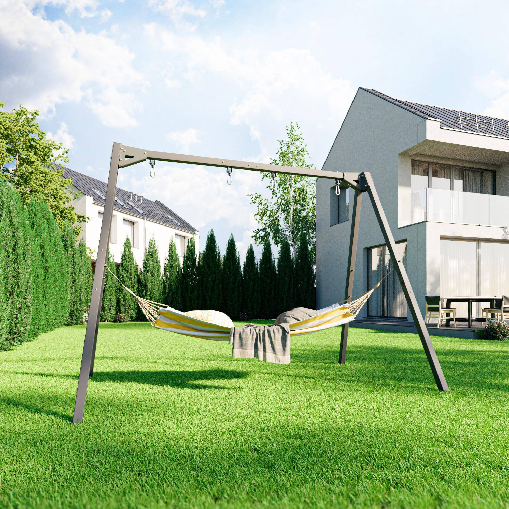 Huśtawka dwumiejscowa, na łożyskach,  stalowy stelaż 212x306 cm6.jpg