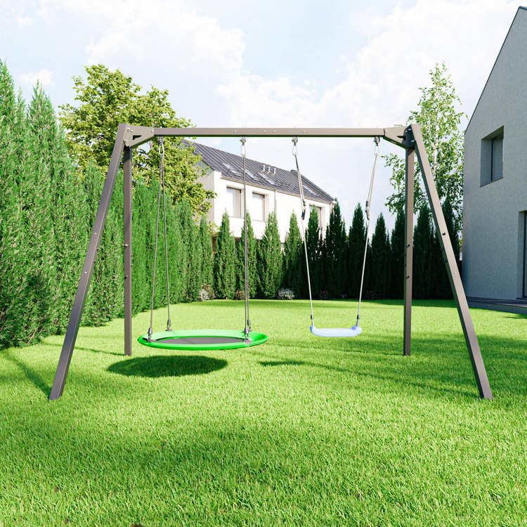 Huśtawka dwumiejscowa, na łożyskach,  stalowy stelaż 212x306 cm9.jpg